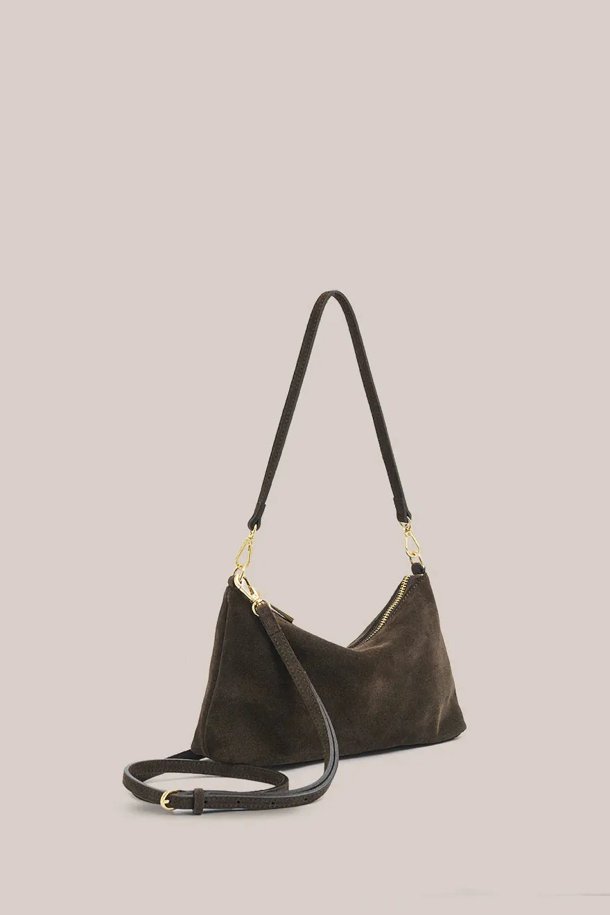 VESTIRSI - Ashley Suede Leather XBody Bag CHOCOLATE