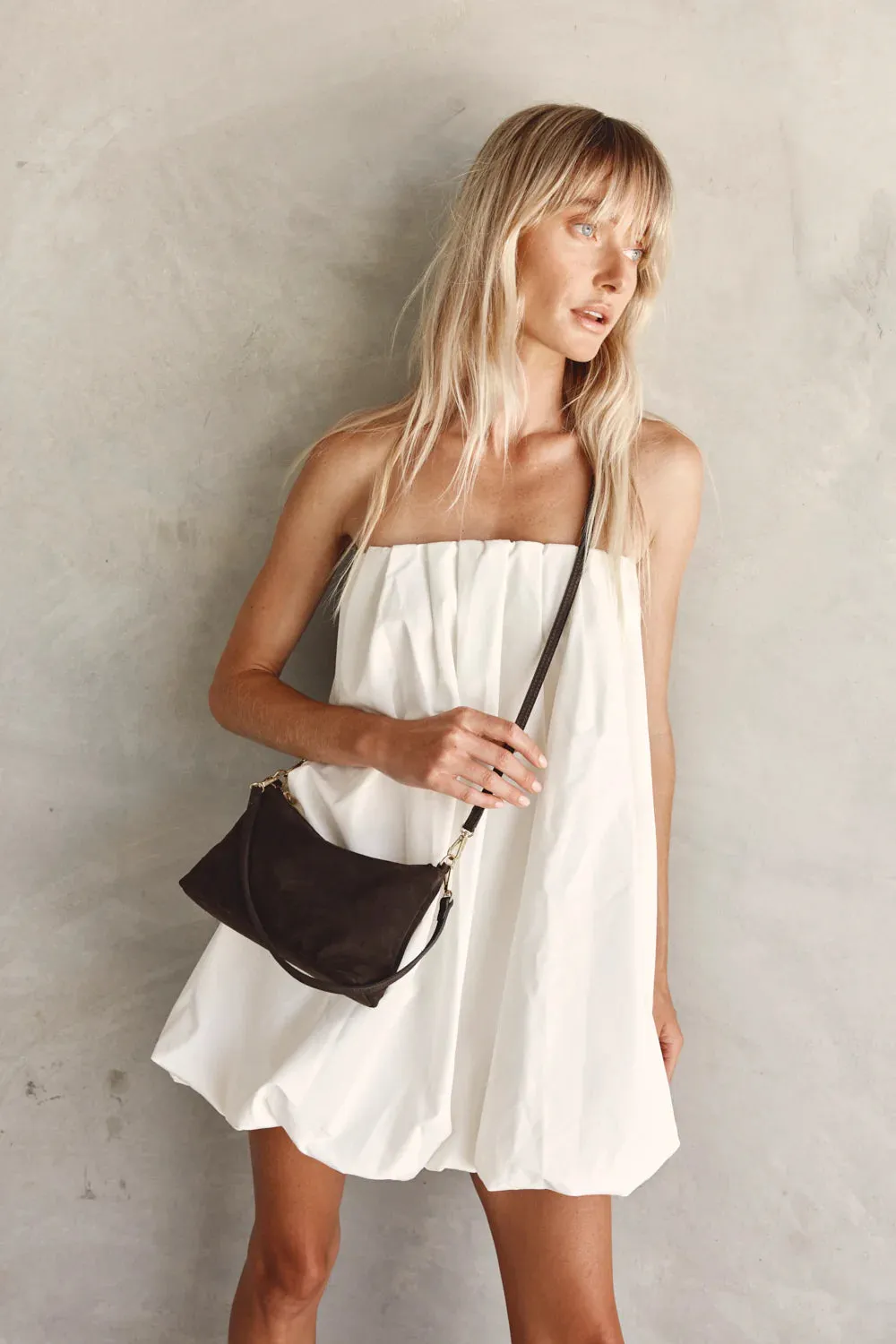 VESTIRSI - Ashley Suede Leather XBody Bag CHOCOLATE