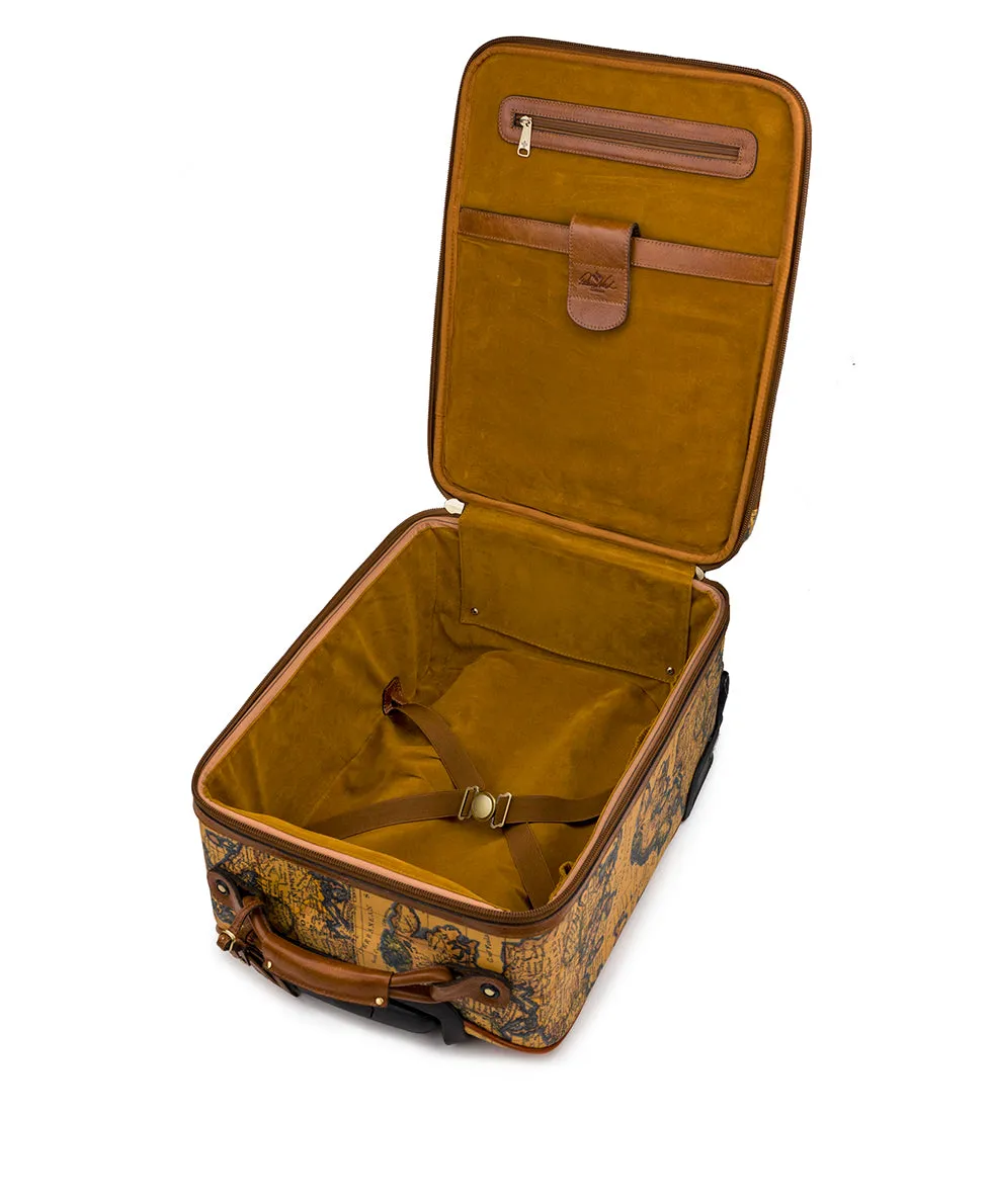 Vettore Trolley - Patina Coated Linen Canvas European Map Print