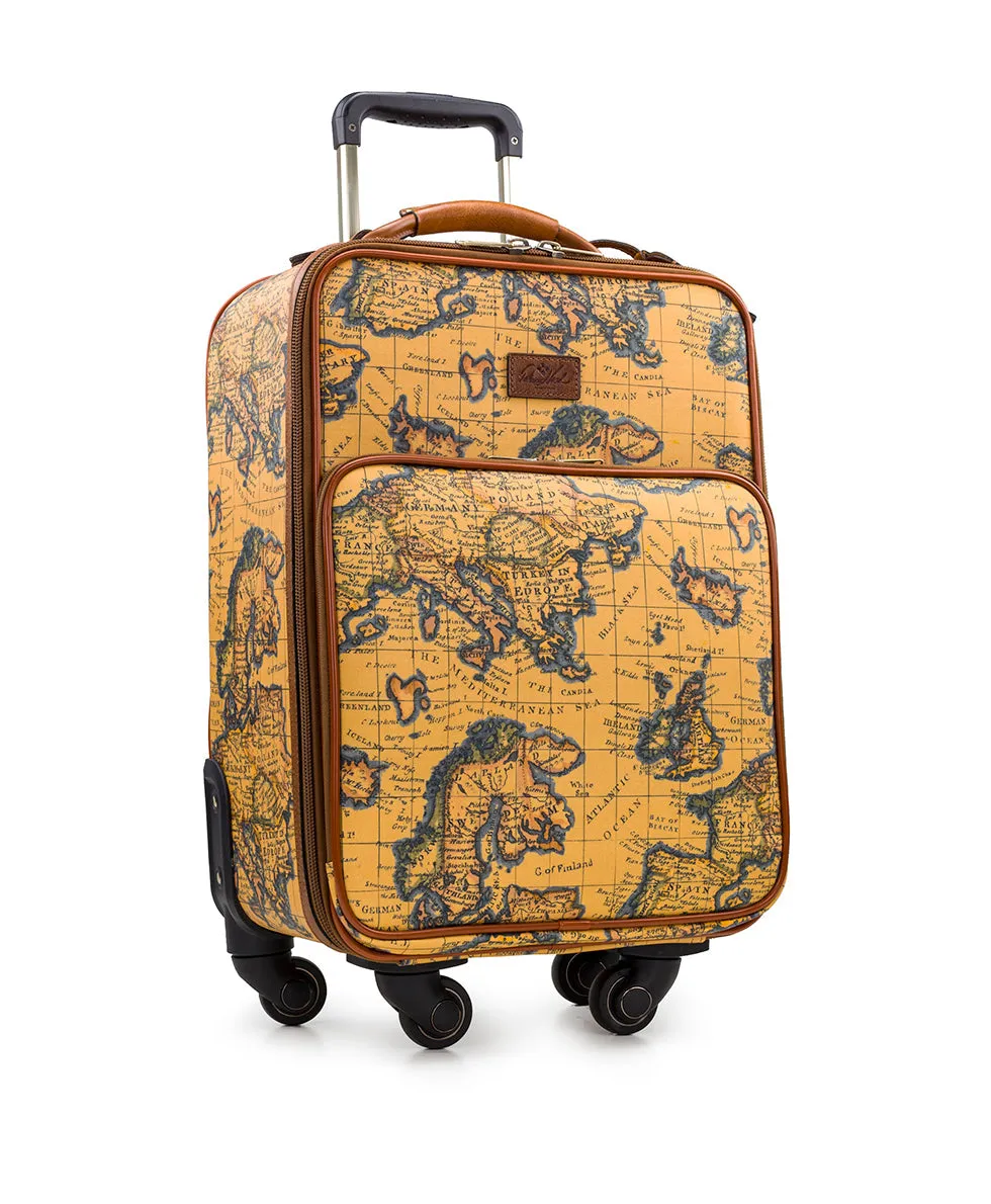 Vettore Trolley - Patina Coated Linen Canvas European Map Print