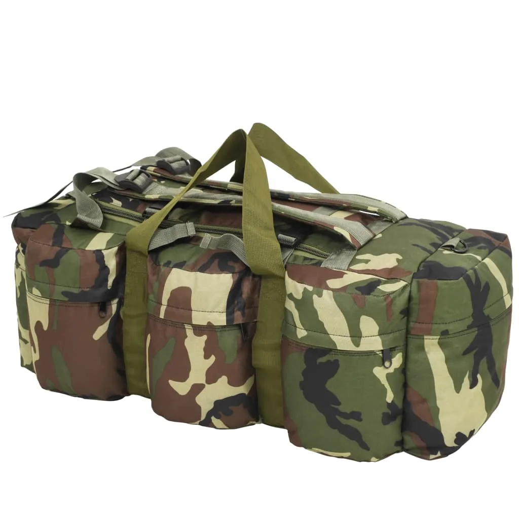 vidaXL 3-in-1 Army-Style Duffel Bag 90 L Camouflage