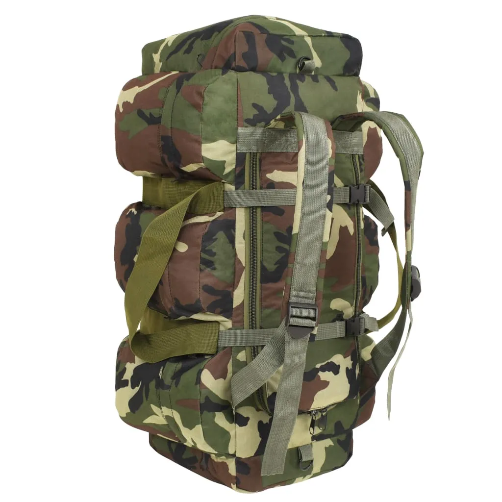 vidaXL 3-in-1 Army-Style Duffel Bag 90 L Camouflage