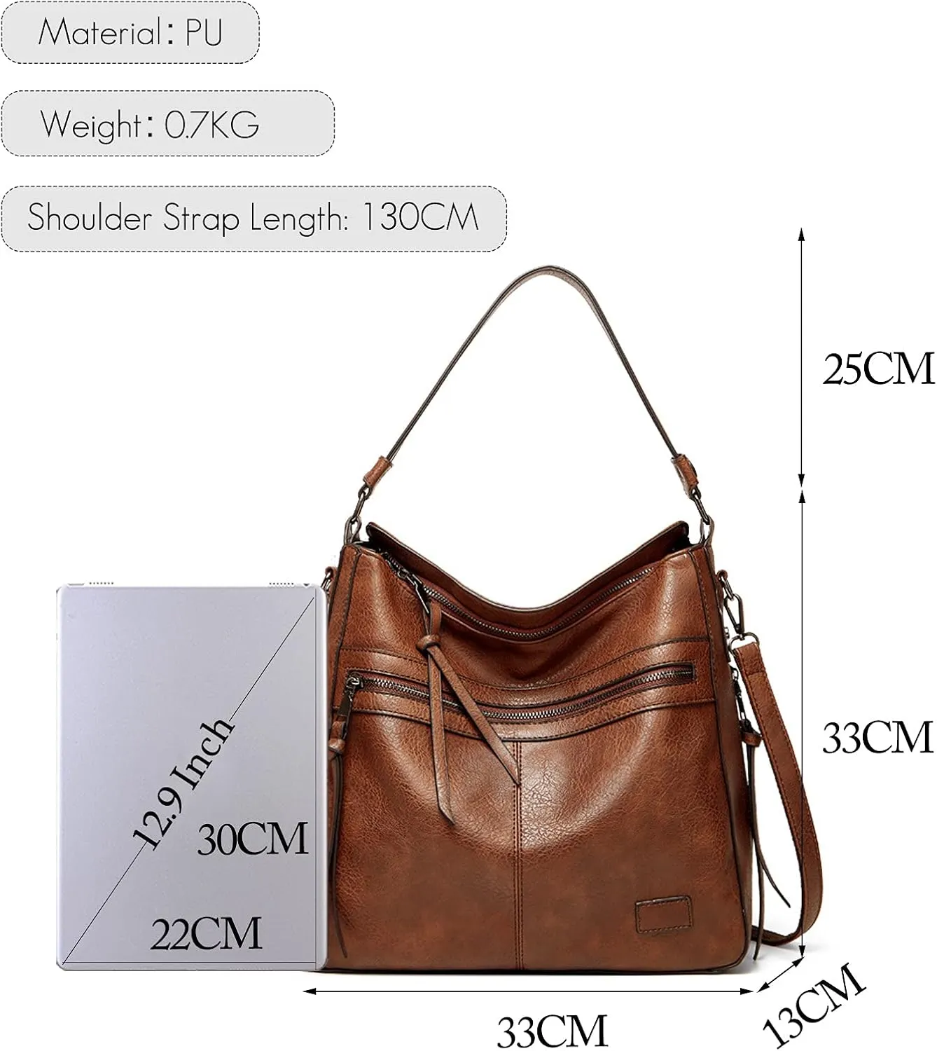 Vintage Handbag Women Hobo Top-handle Tote Bags Ladies Shoulder Bucket