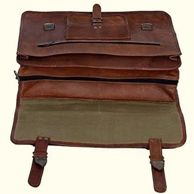 Vintage Leather Briefcase Laptop Bag