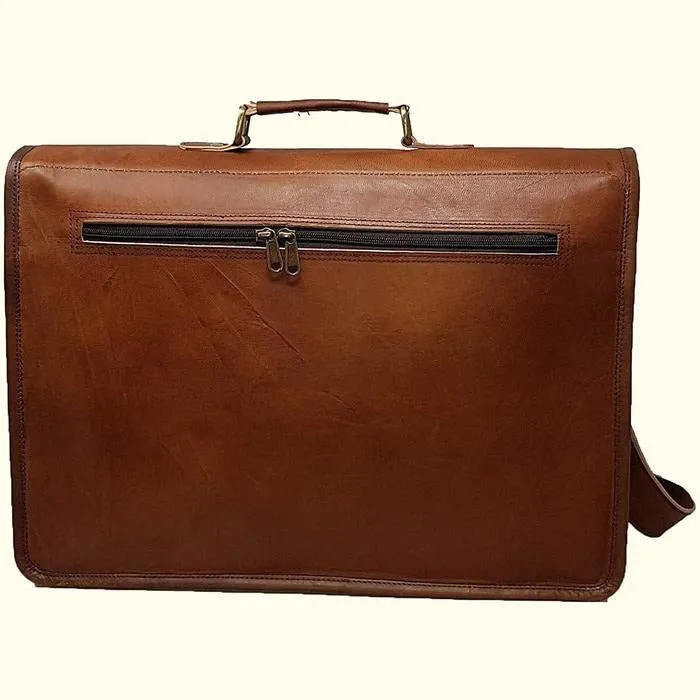 Vintage Leather Briefcase Laptop Bag