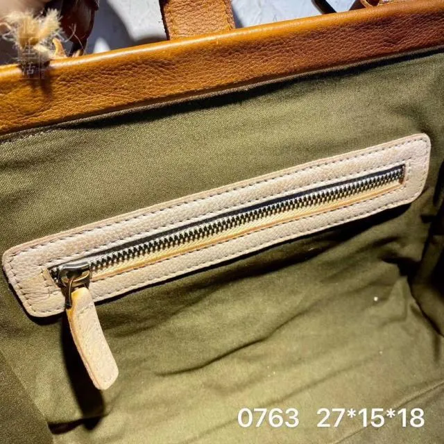 Vintage  Leather Doctor Handbag Purses With Rivet For Women