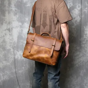 Vintage Leather Messenger Bag - Timeless Style and Durability