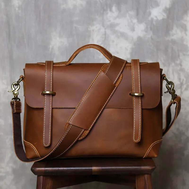 Vintage Leather Messenger Bag - Timeless Style and Durability