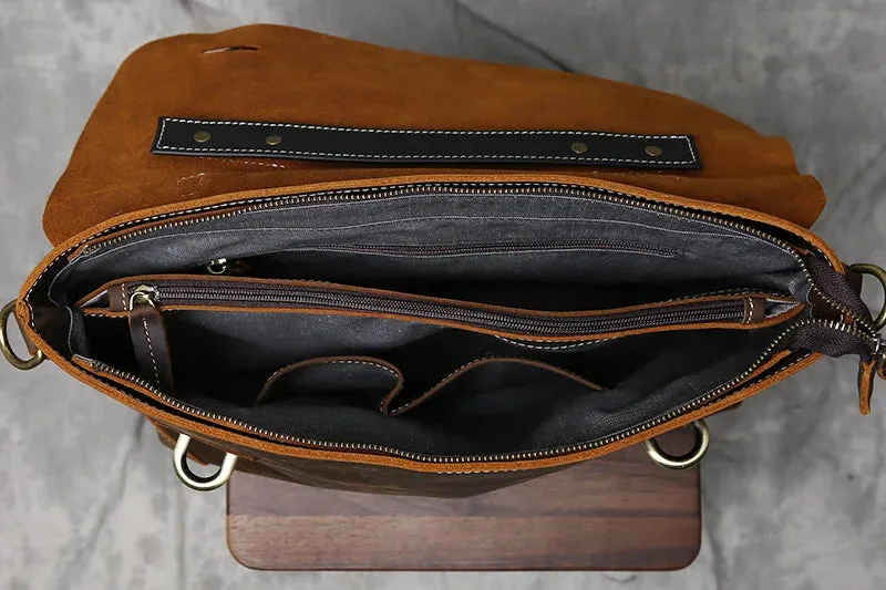 Vintage Leather Messenger Bag - Timeless Style and Durability