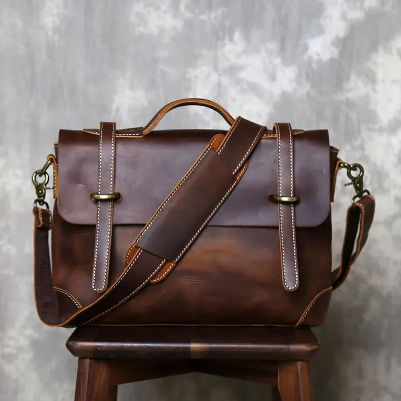 Vintage Leather Messenger Bag - Timeless Style and Durability