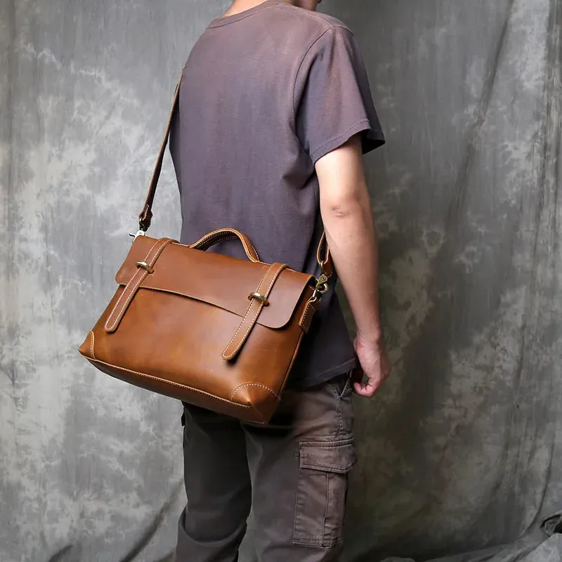 Vintage Leather Messenger Bag - Timeless Style and Durability