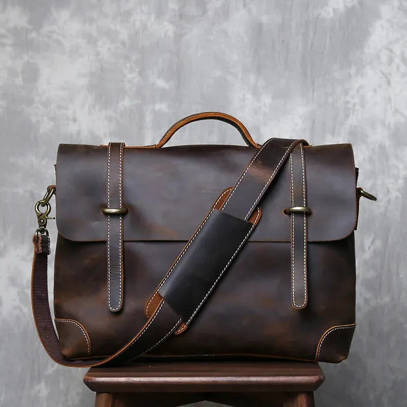 Vintage Leather Messenger Bag - Timeless Style and Durability