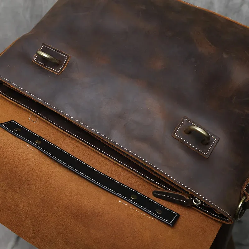 Vintage Leather Messenger Bag - Timeless Style and Durability