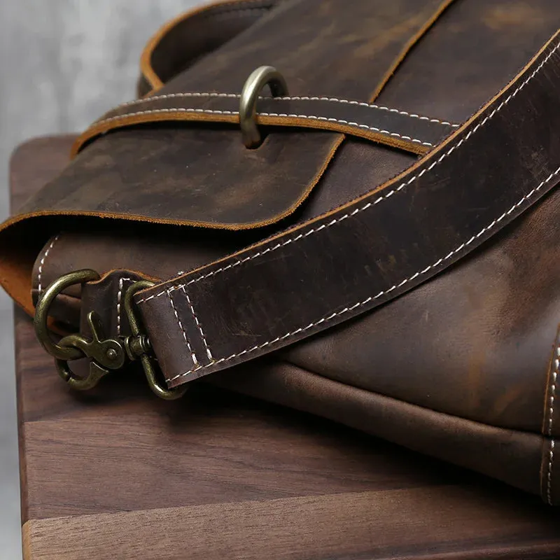 Vintage Leather Messenger Bag - Timeless Style and Durability