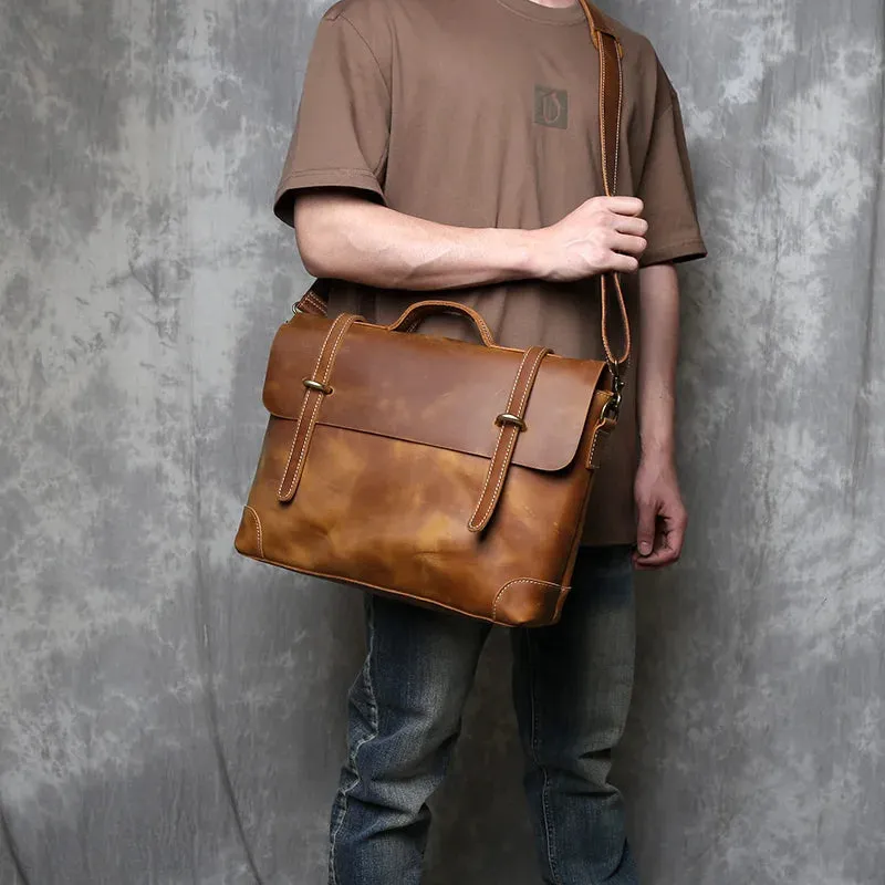 Vintage Leather Messenger Bag - Timeless Style and Durability