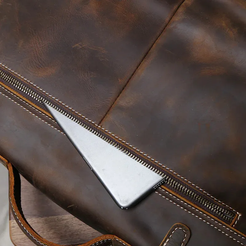Vintage Leather Messenger Bag - Timeless Style and Durability