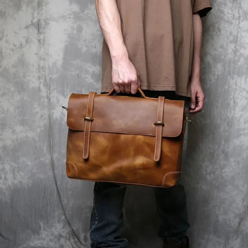 Vintage Leather Messenger Bag - Timeless Style and Durability