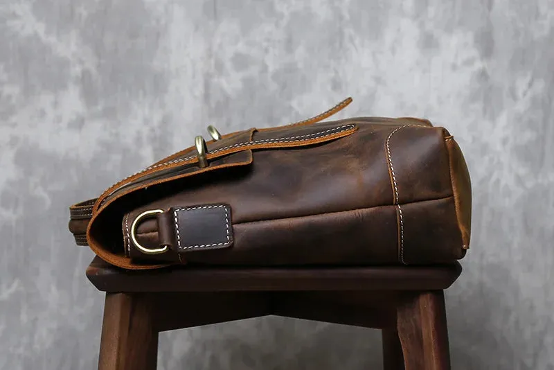 Vintage Leather Messenger Bag - Timeless Style and Durability
