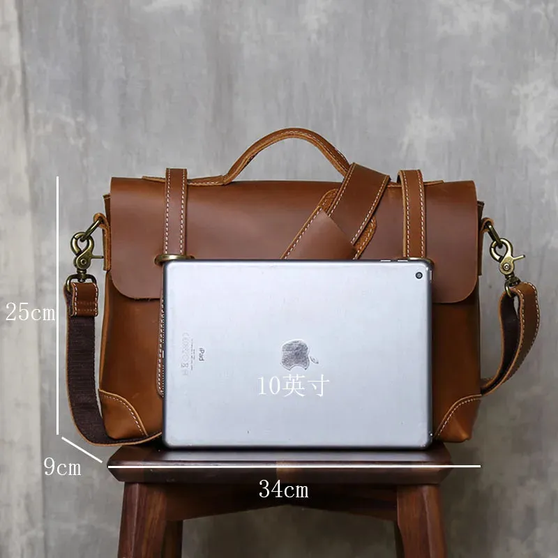 Vintage Leather Messenger Bag - Timeless Style and Durability