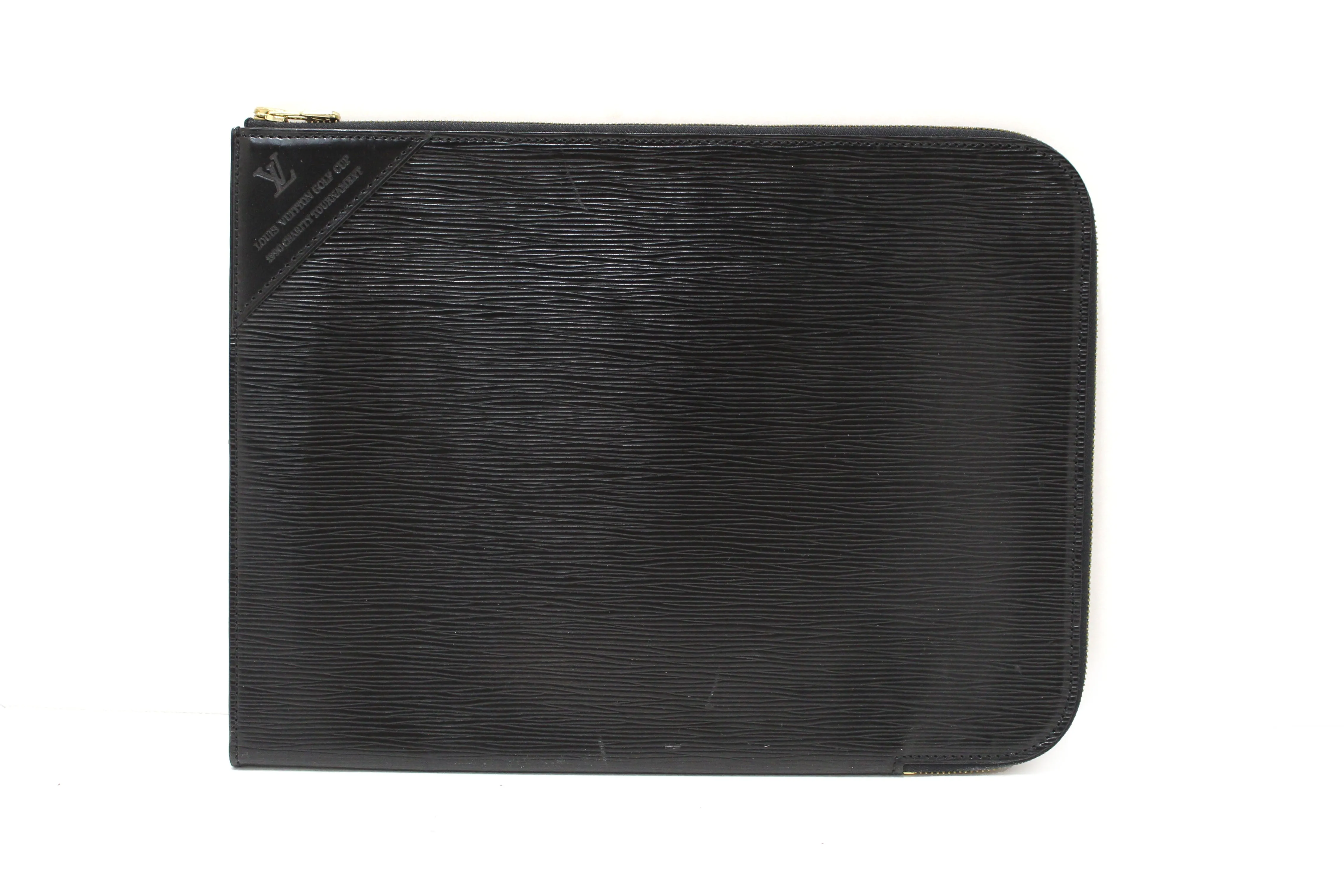 Vintage Louis Vuitton Golf Cup 1990 Charity Tournament Black Epi Leather Poche Documents Portfolio Case