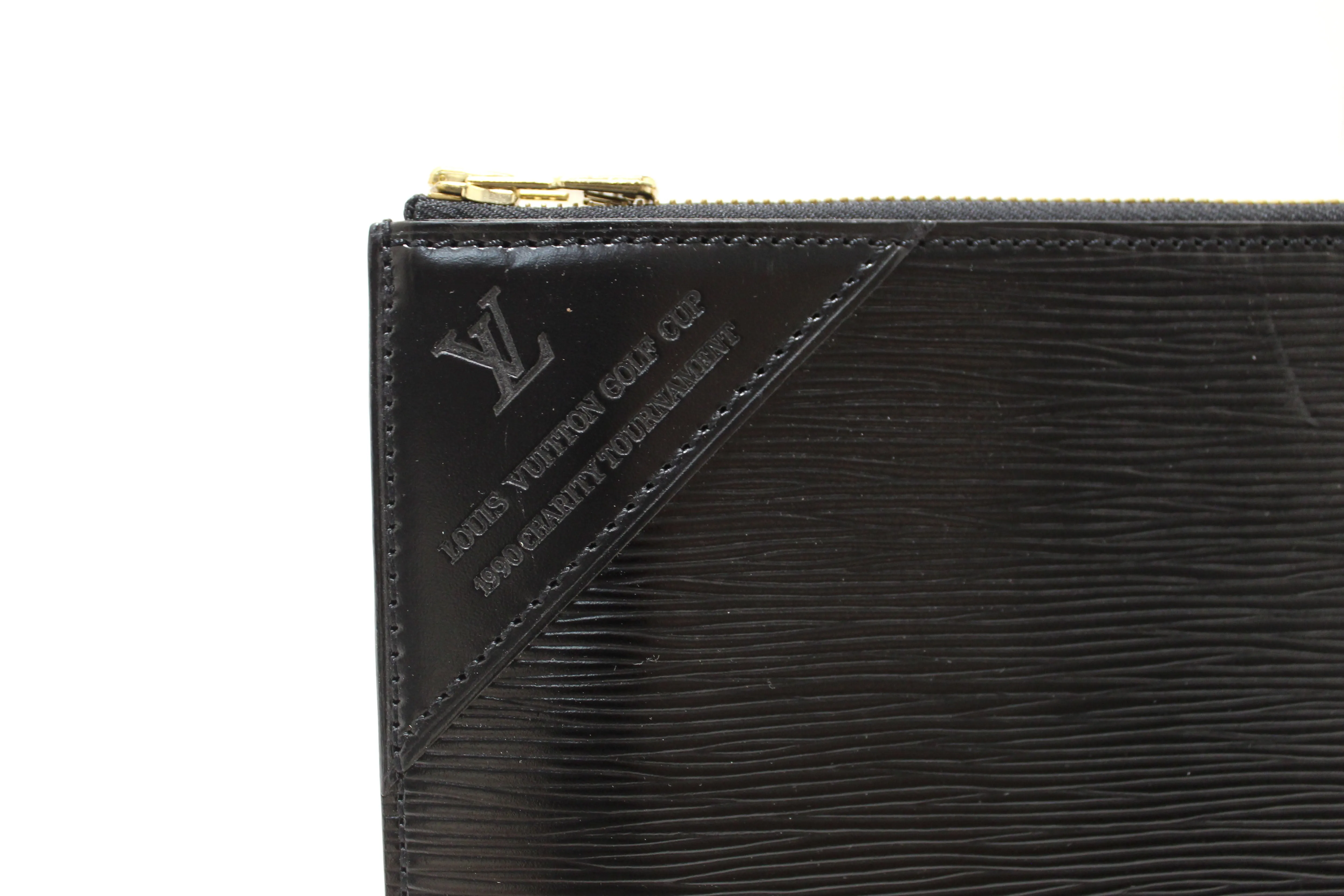 Vintage Louis Vuitton Golf Cup 1990 Charity Tournament Black Epi Leather Poche Documents Portfolio Case