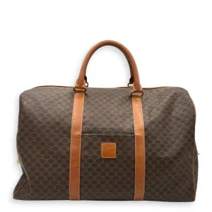 Vintage Macadam Brown Duffle Bag in Coated Canvas, Gold hardware