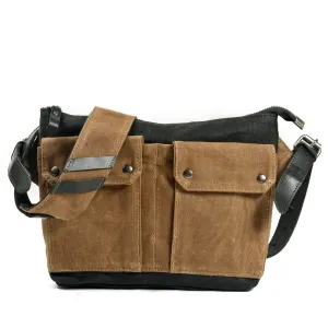 Vintage Wax Canvas Messenger Bag Colorblock