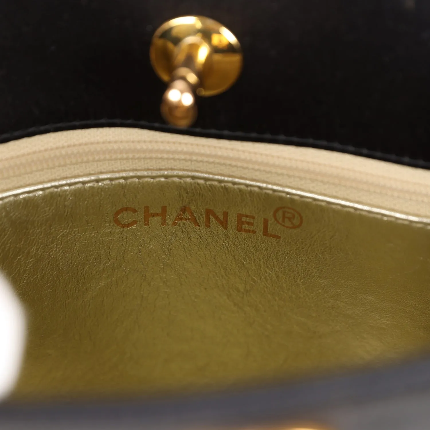 Vintagetrendy Inspired  Chanel Square Shoulder Bag Black Satin Gold Hardware