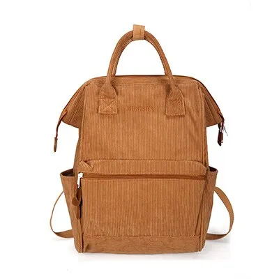 Vvsha Corduroy School Bags For Women Casual Tote Back Shoulder Bags Girls Women’s Backpack Female Teens Back Pack For School Backpack