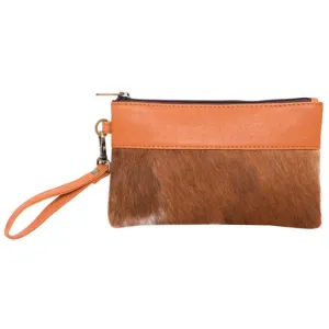 Wales Clutch - Jersey Hairon & Tan Leather