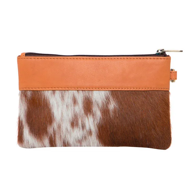 Wales Clutch - Jersey Hairon & Tan Leather