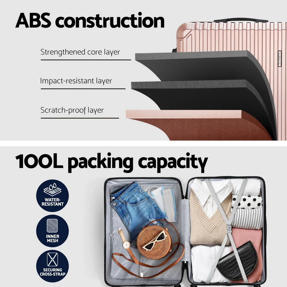 Wanderlite 28'' Luggage - TSA Hard Case Suitcase Set - Rose Gold