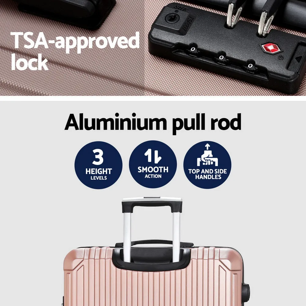 Wanderlite 28'' Luggage - TSA Hard Case Suitcase Set - Rose Gold