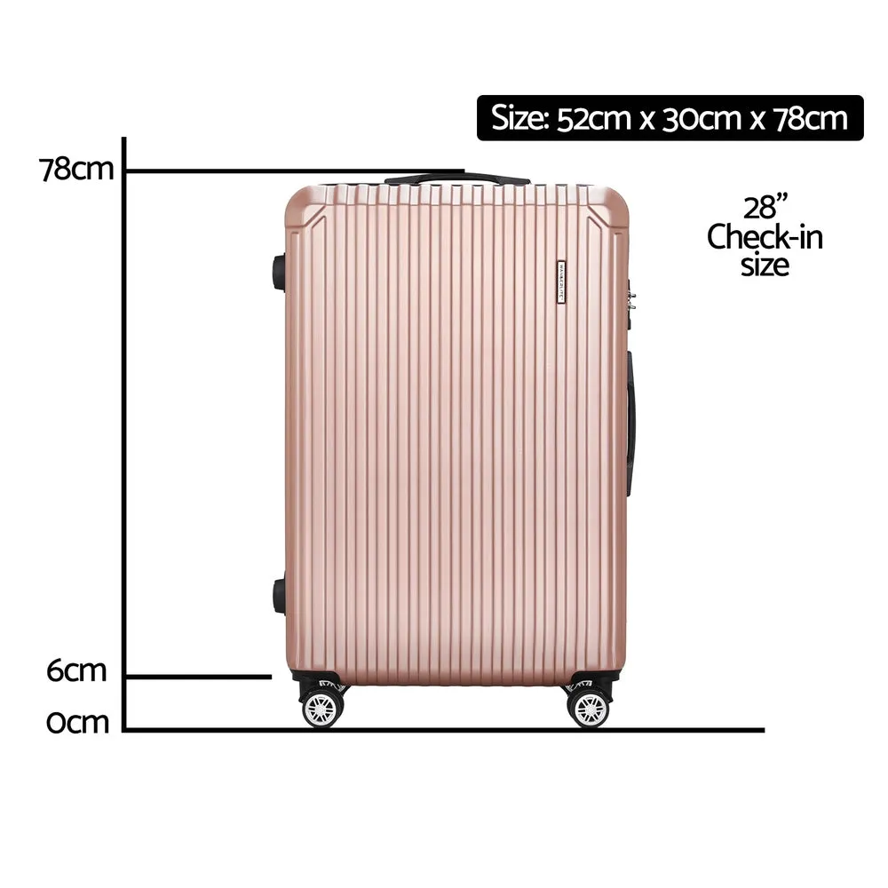 Wanderlite 28'' Luggage - TSA Hard Case Suitcase Set - Rose Gold