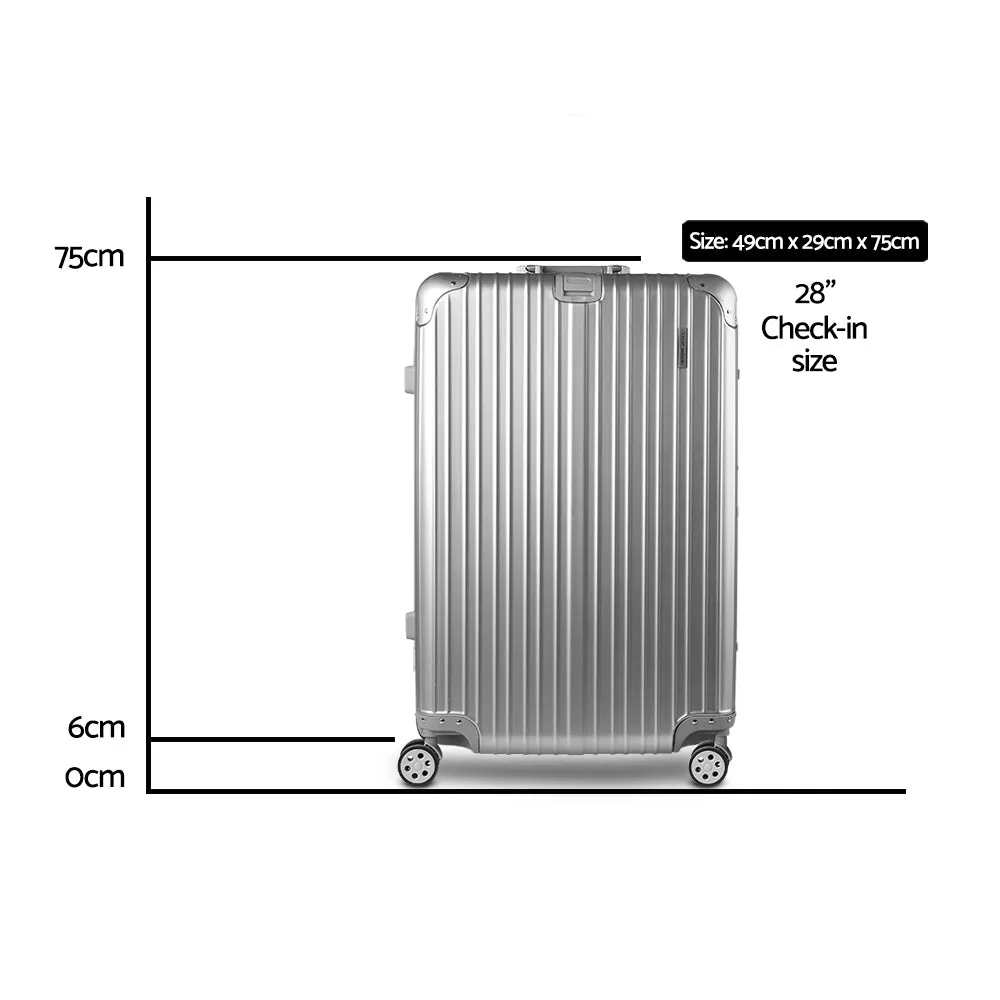 Wanderlite 28" trolley luggage - Lightweight Aluminum Suitcase