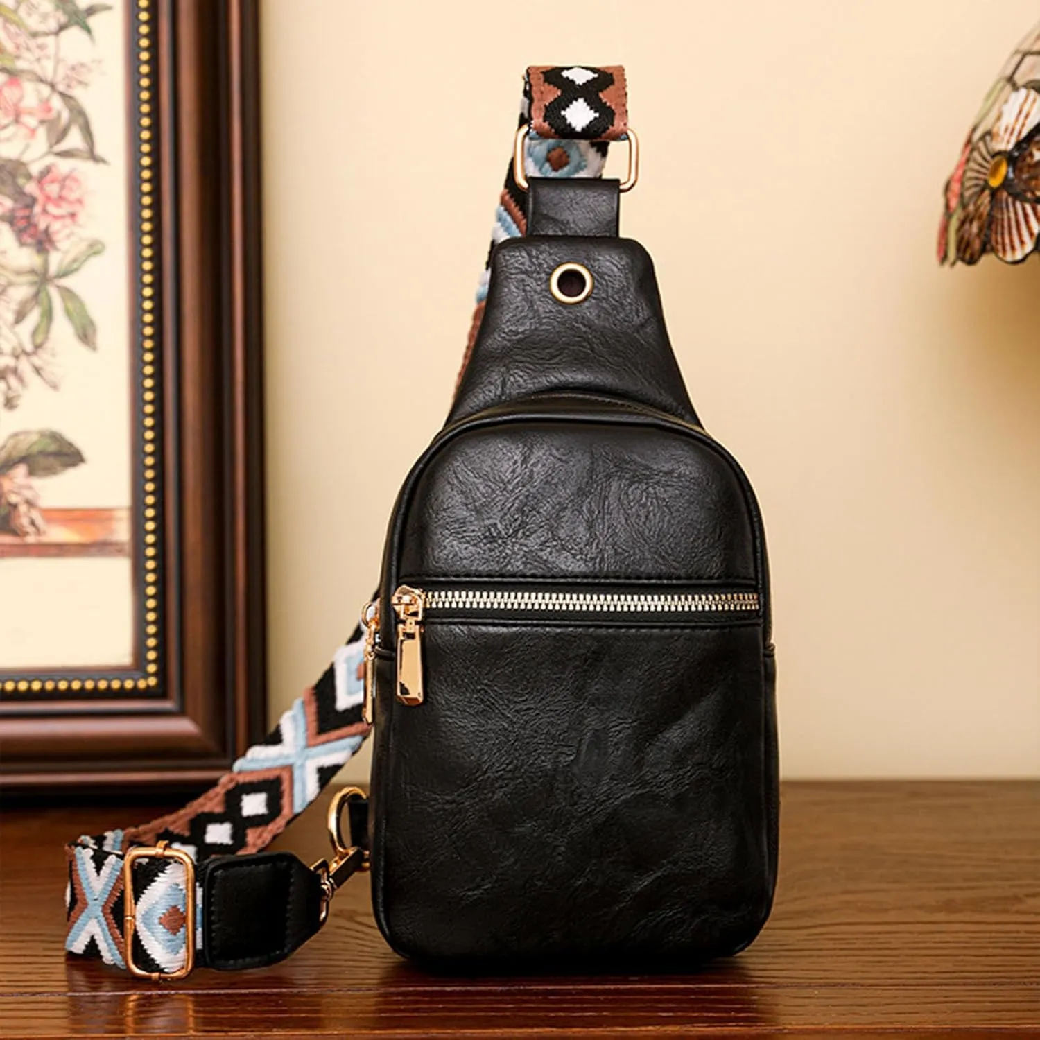 Waterproof Backpack for Men Women Multi Pocket Crossbody Purses Shoulder Handbags Waterproof Backpack(Black)