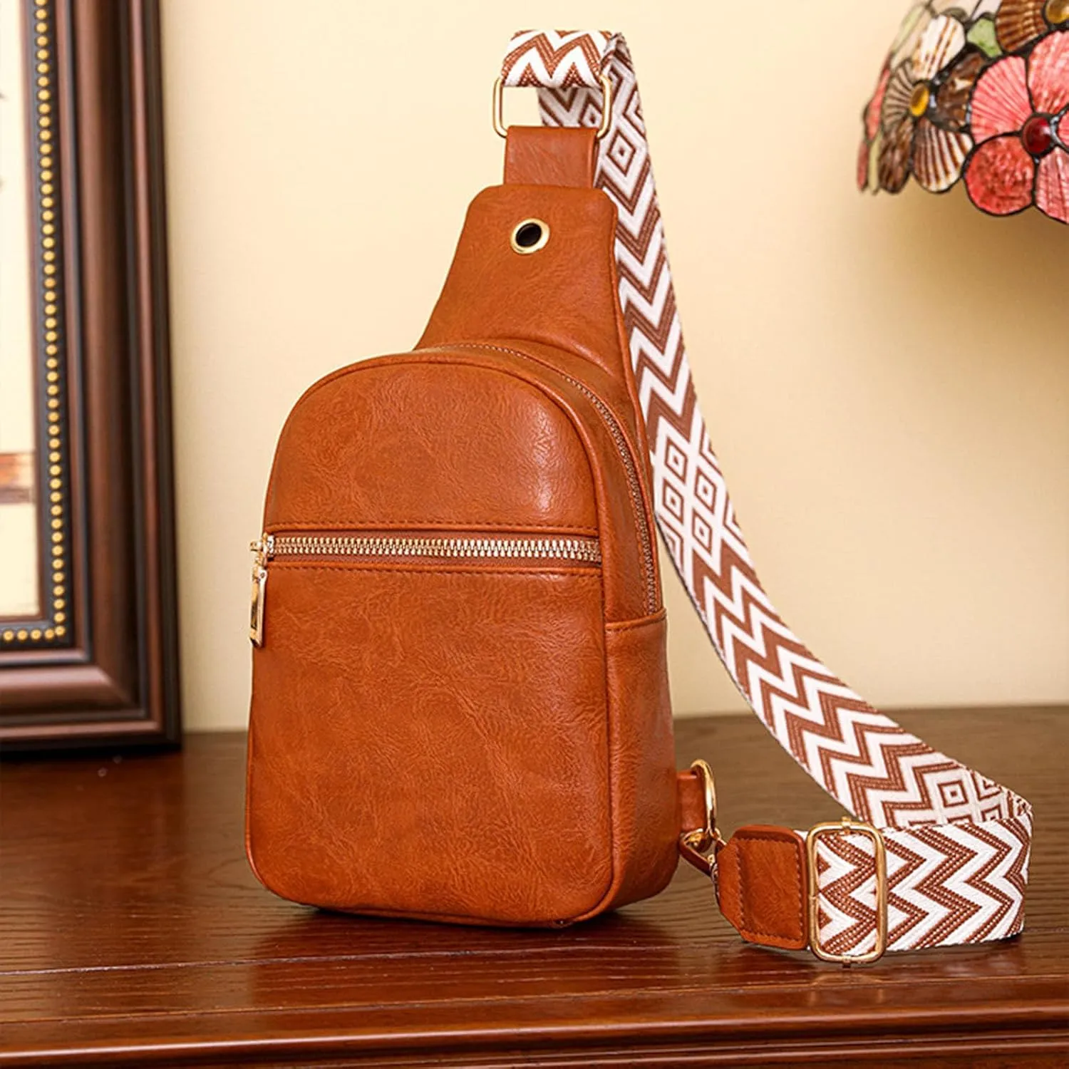 Waterproof Backpack for Men Women Multi Pocket Crossbody Purses Shoulder Handbags Waterproof Backpack(Brown)
