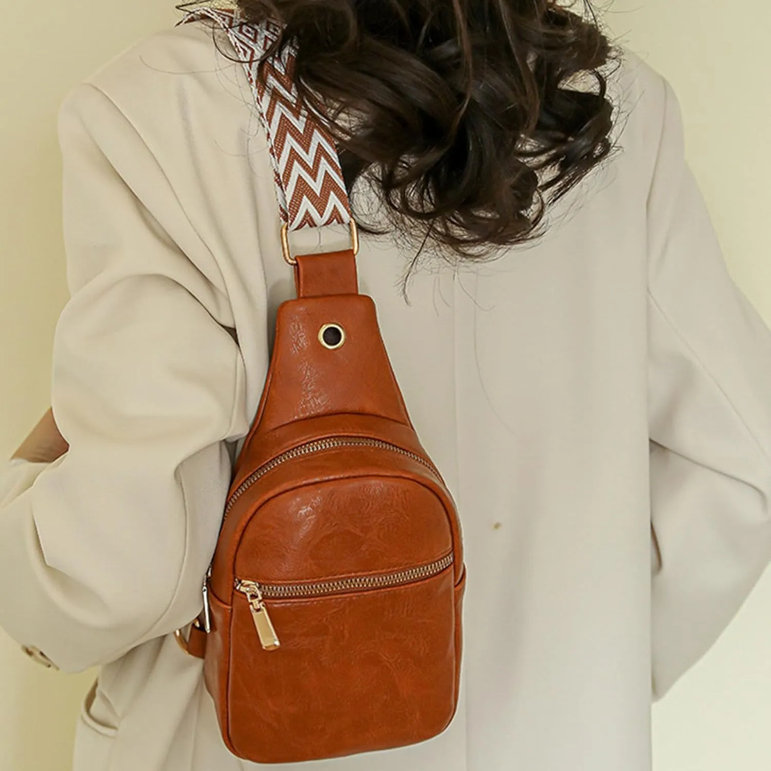 Waterproof Backpack for Men Women Multi Pocket Crossbody Purses Shoulder Handbags Waterproof Backpack(Brown)