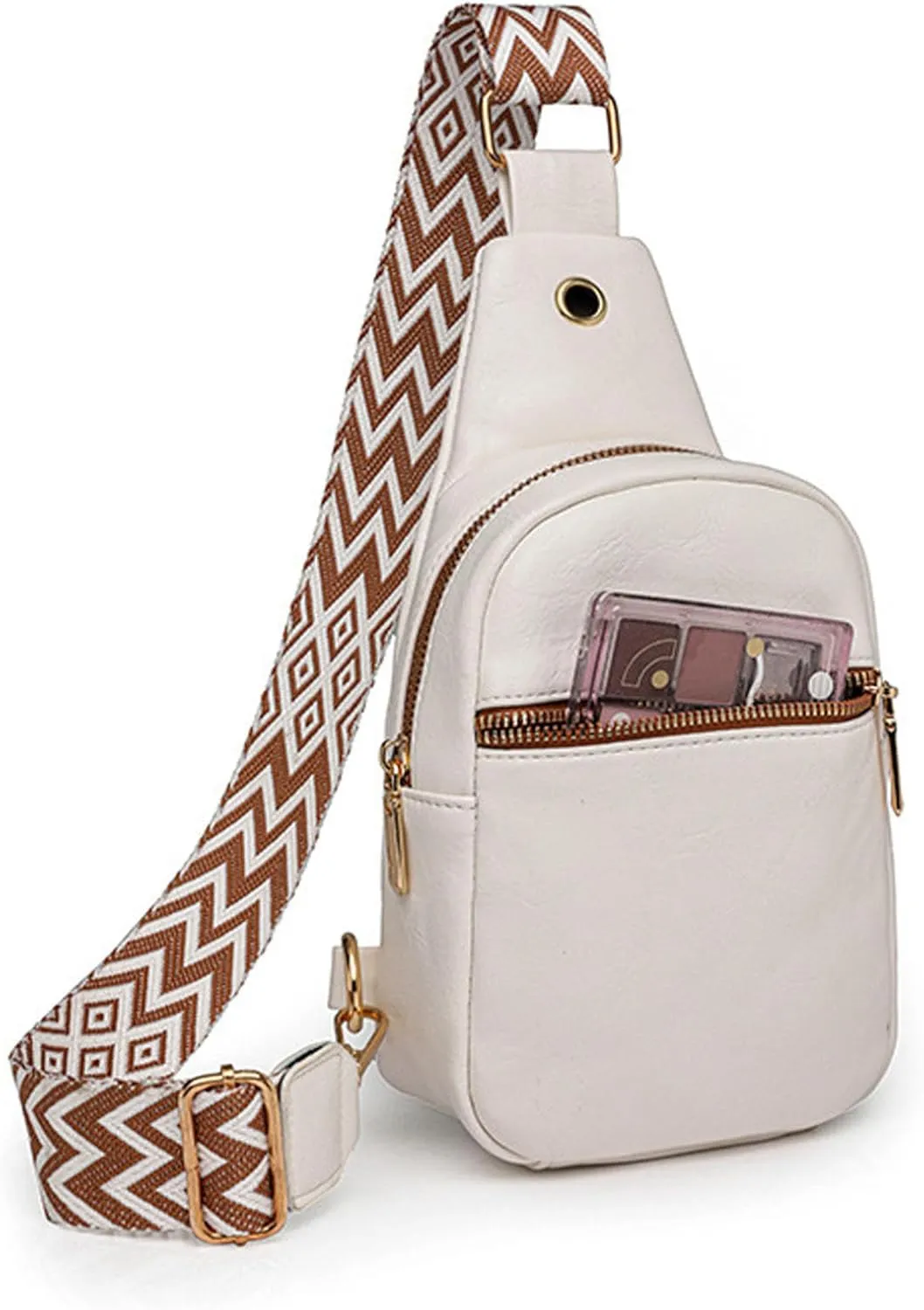 Waterproof Backpack for Men Women Multi Pocket Crossbody Purses Shoulder Handbags Waterproof Backpack(White)