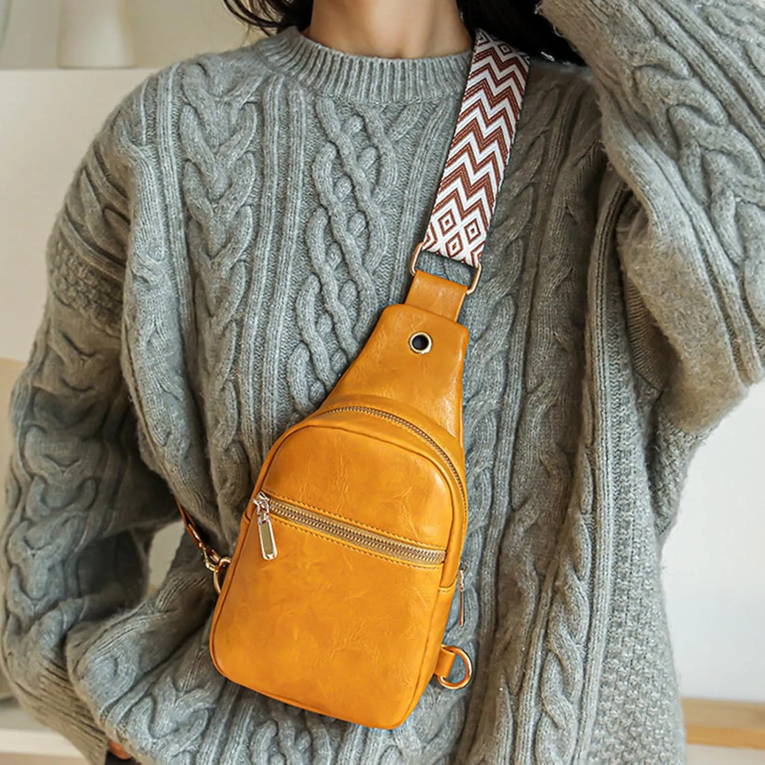 Waterproof Backpack for Men Women Multi Pocket Crossbody Purses Shoulder Handbags Waterproof Backpack(Yellow)
