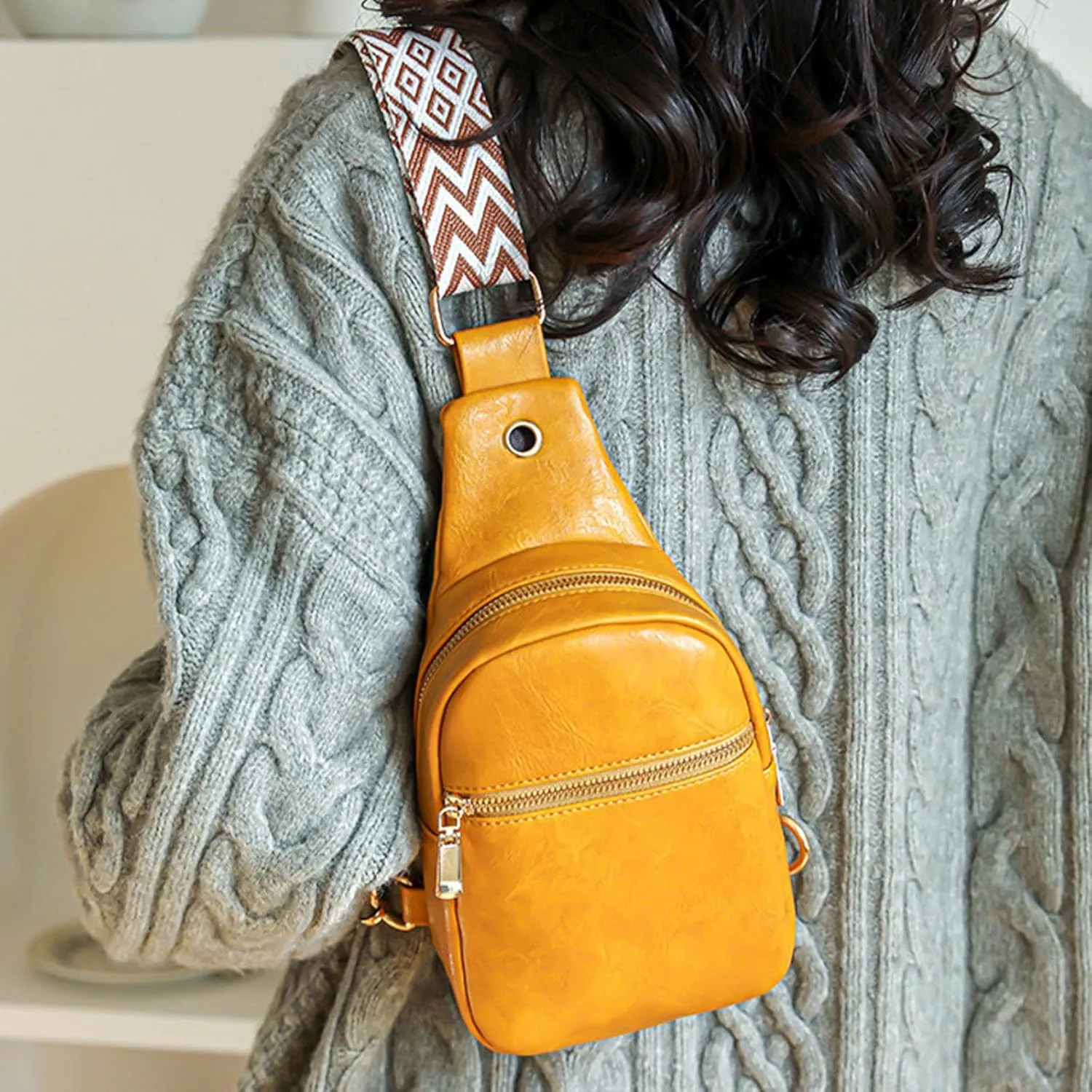 Waterproof Backpack for Men Women Multi Pocket Crossbody Purses Shoulder Handbags Waterproof Backpack(Yellow)