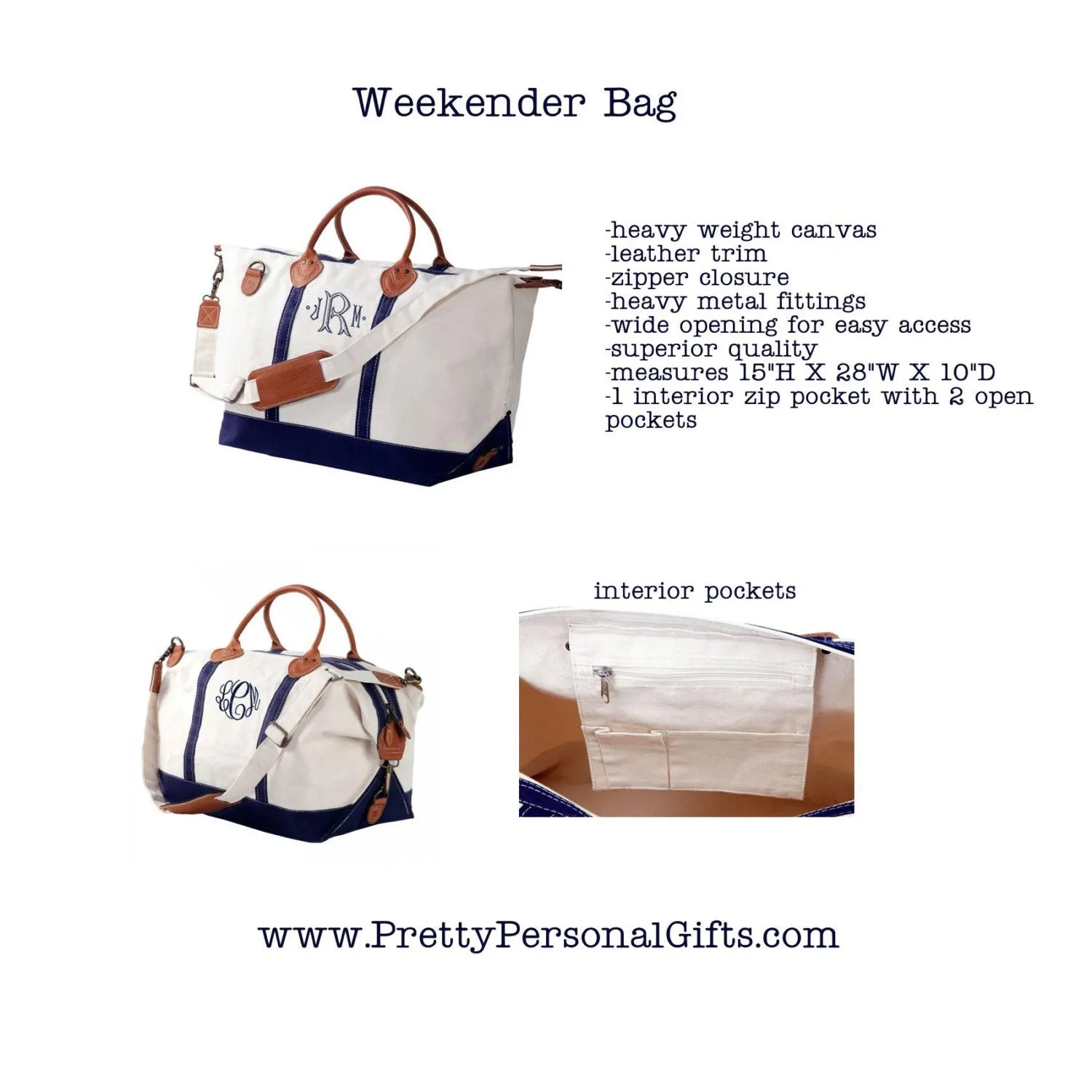 Weekender Bag  Striped or Solid