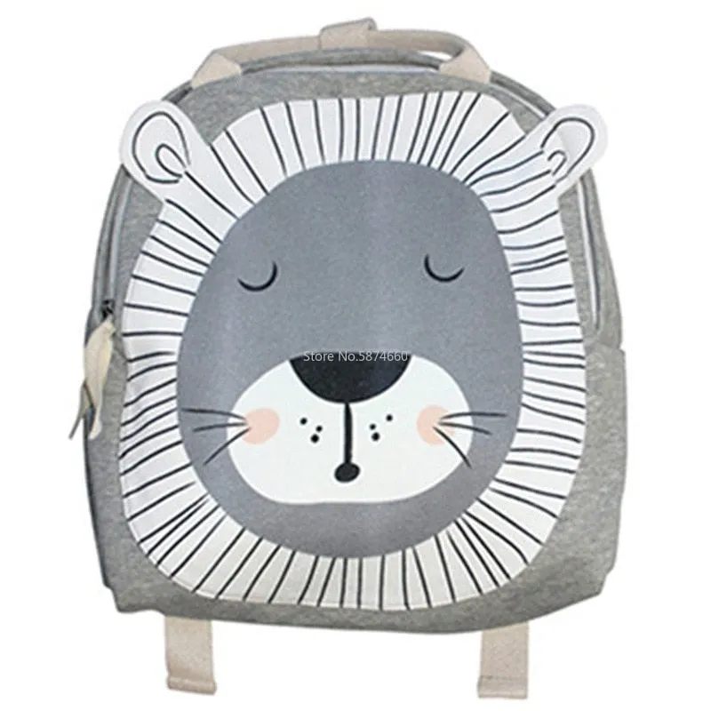 Wenkouban Children Backpack Animals Design Girl Boys Backpack Toddler Kids School Bag Kindergarten Cartoon Rabbit Butterfly lion print Bag