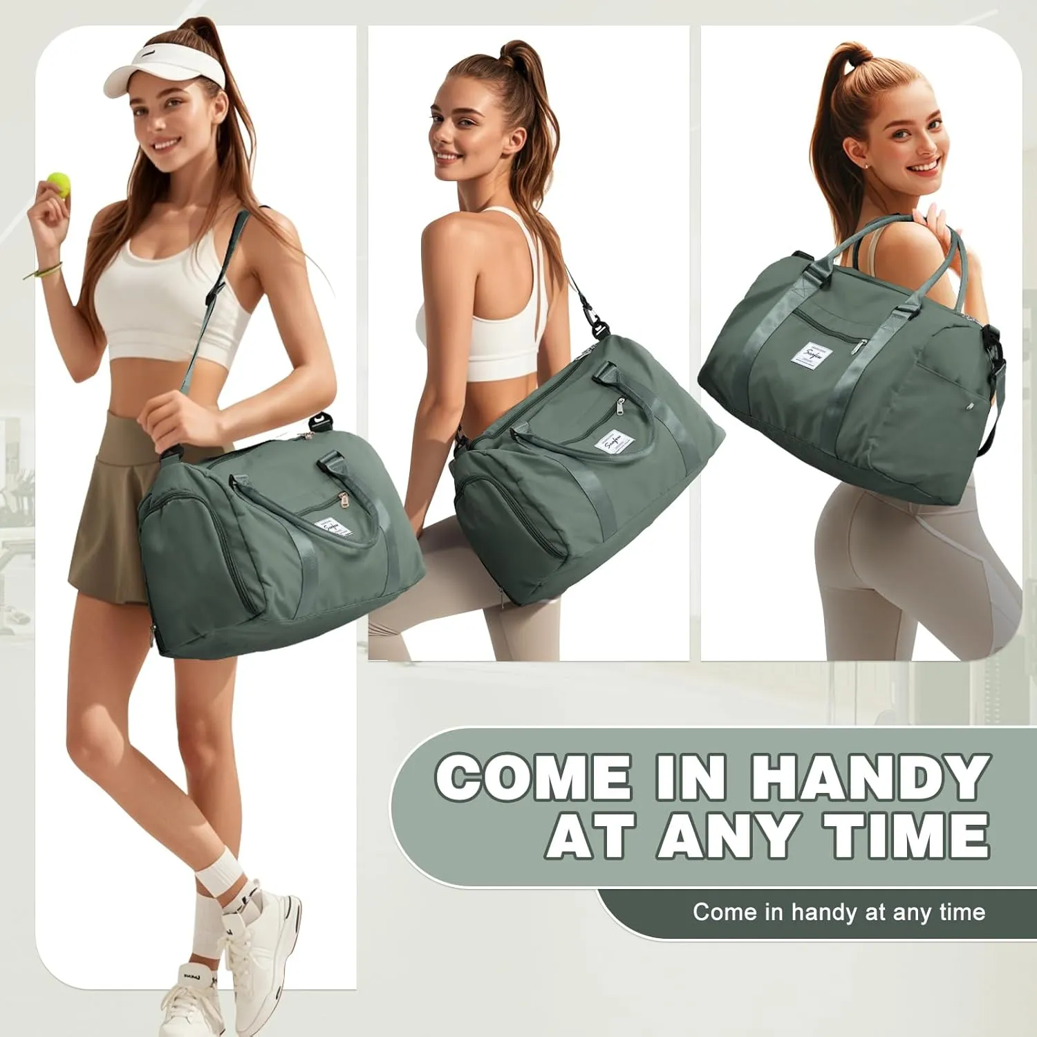 WEPLAN Sports Duffel Bag Women's Men's Sports Bag with Shoe Compartment & Wet Compartment Travel Bag Hand Luggage Bag Sports Bags Fitness Bag Gym Bag Weekender Travel Bag Swimming Bag Training Bag