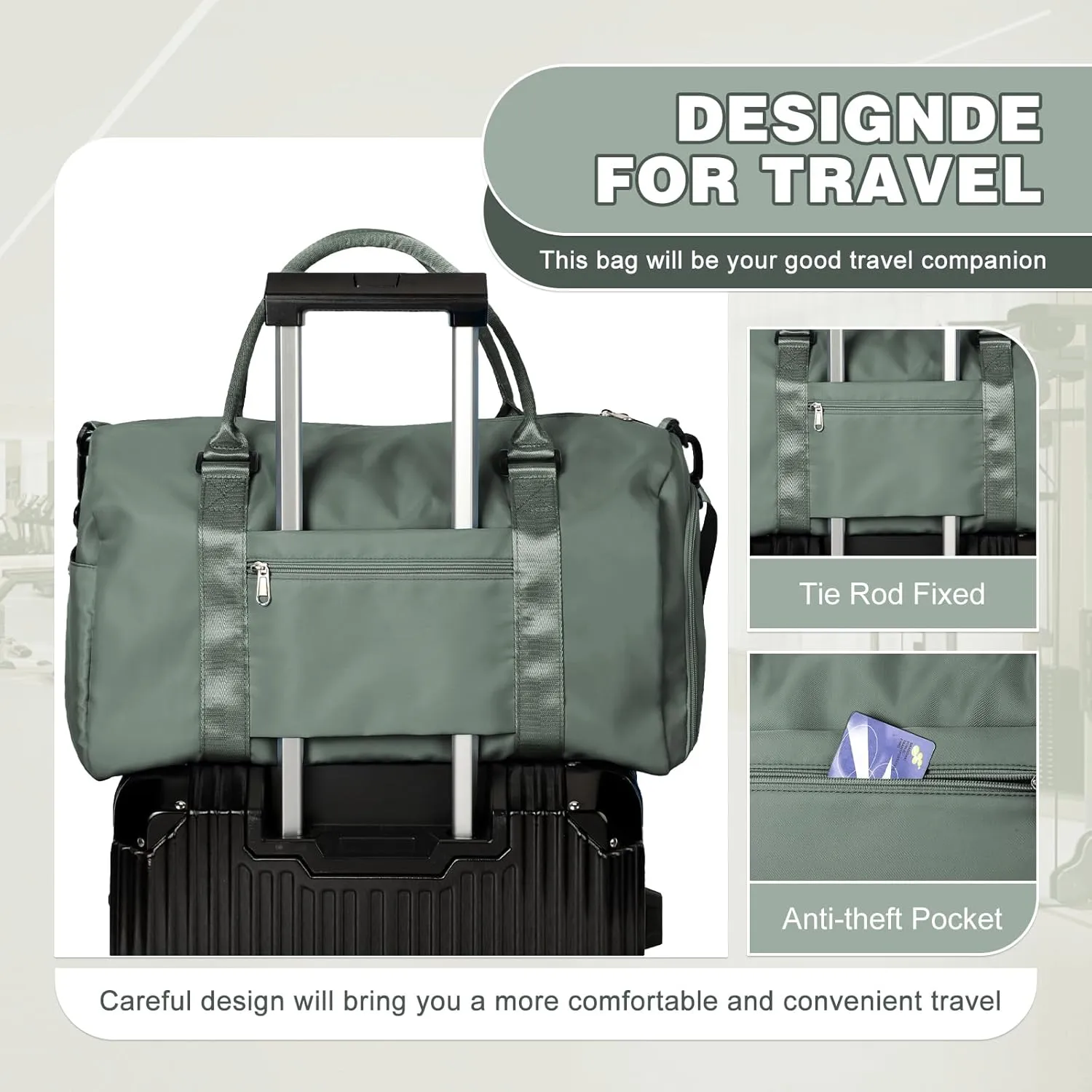 WEPLAN Sports Duffel Bag Women's Men's Sports Bag with Shoe Compartment & Wet Compartment Travel Bag Hand Luggage Bag Sports Bags Fitness Bag Gym Bag Weekender Travel Bag Swimming Bag Training Bag