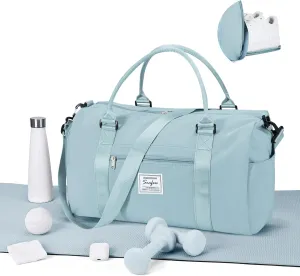 WEPLAN Sports Duffel Bag Women's Men's Sports Bag with Shoe Compartment & Wet Compartment Travel Bag Hand Luggage Bag Sports Bags Fitness Bag Gym Bag Weekender Travel Bag Swimming Bag Training Bag