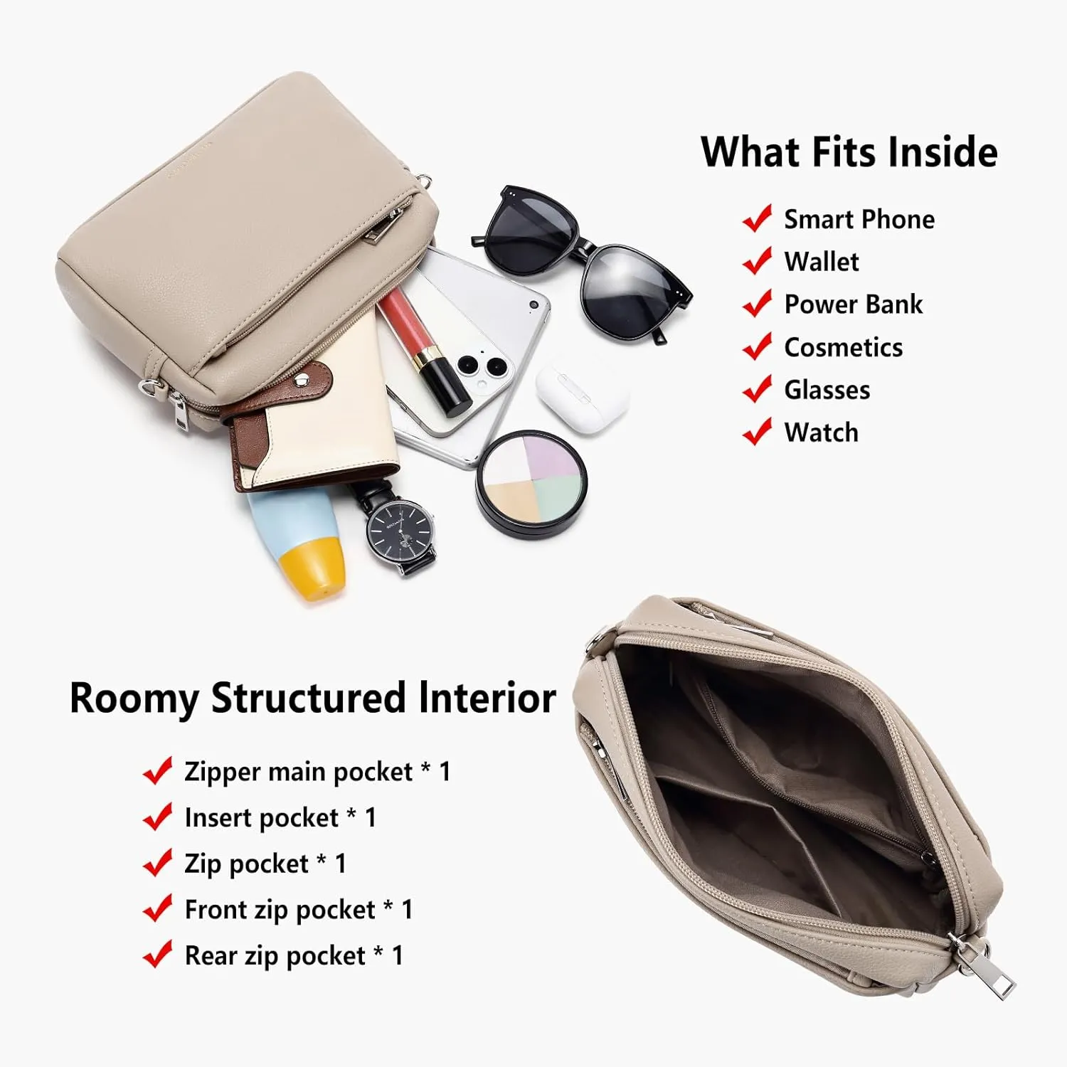 WESTBRONCO Small Crossbody Bags for Women, Shoulder Handbags, Satchel Purse with Adjustable Strap