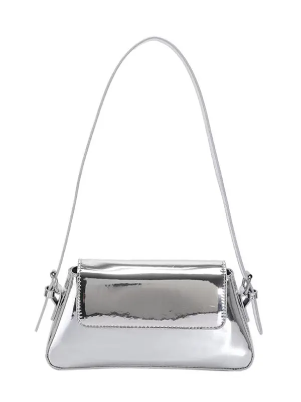 Whitney Fashion Patent Leather Ladies Baguette Texture Glossy Underarm Shoulder Bag