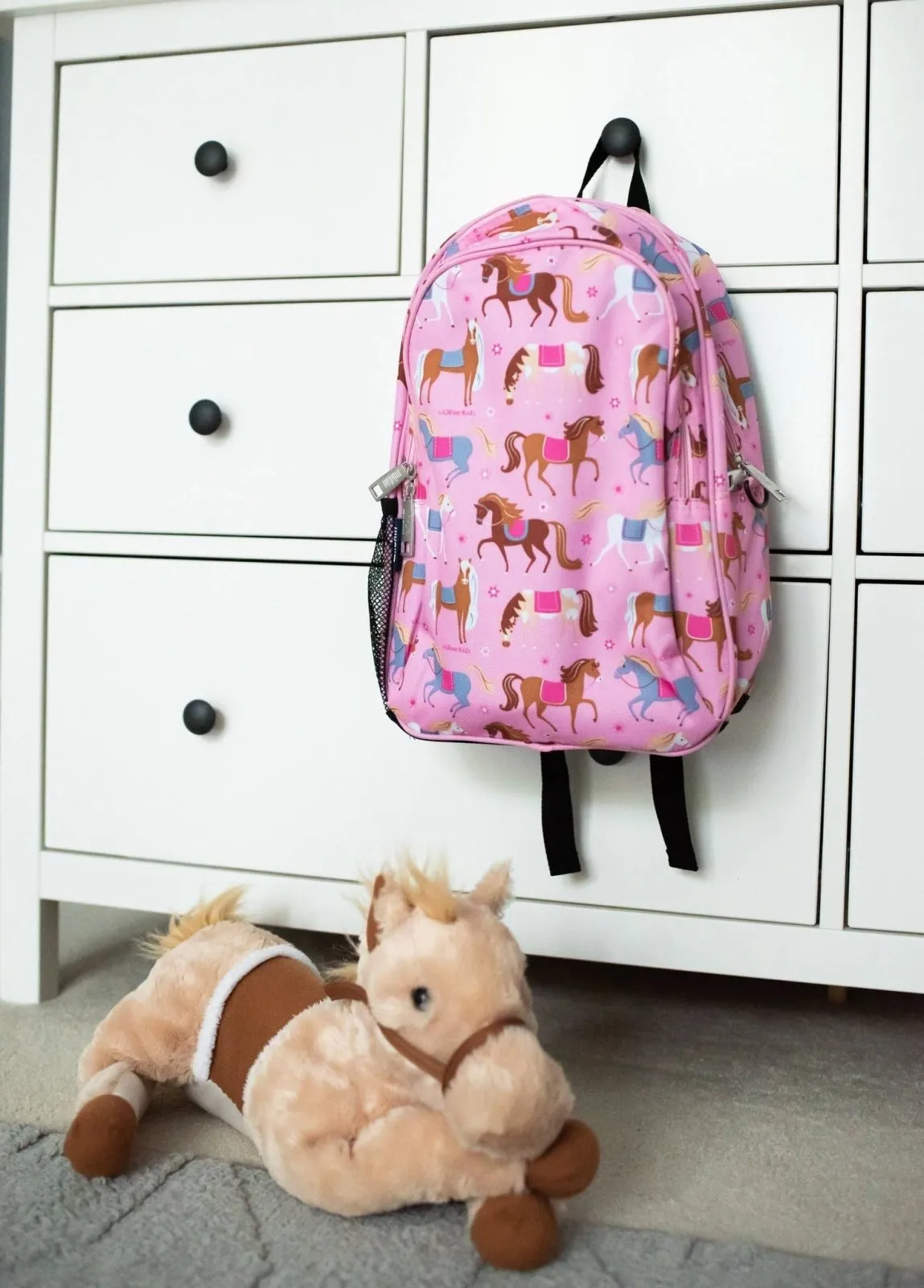 Wildkin Girls 15 Inch Pink Horses School Backpack