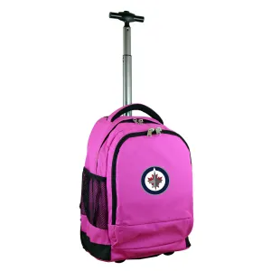 Winnipeg Jets Premium Wheeled Backpack in Pink